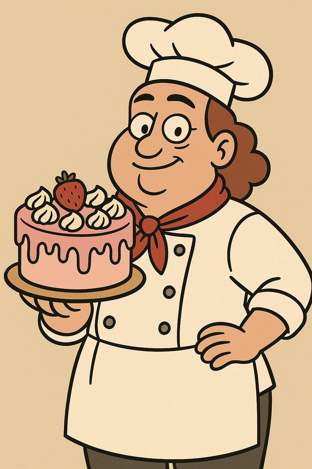 a pastry chef with a cake emoji