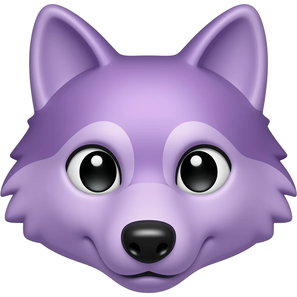 Violet gummy clear wolf face emoji