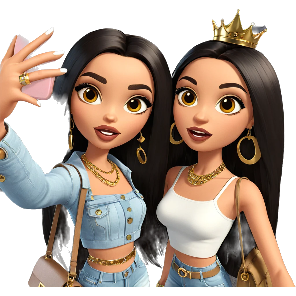 selfie of stylish friends emoji