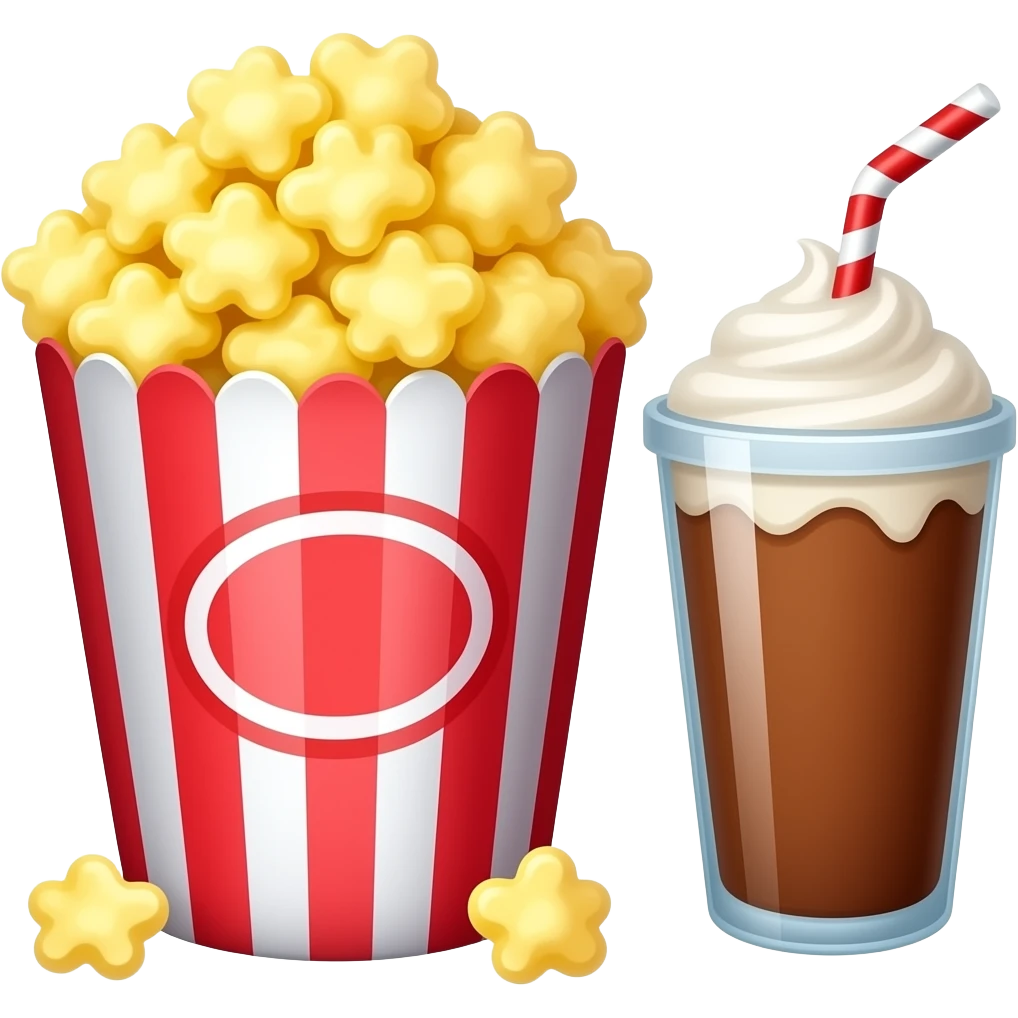 popcorn and milk shake emoji