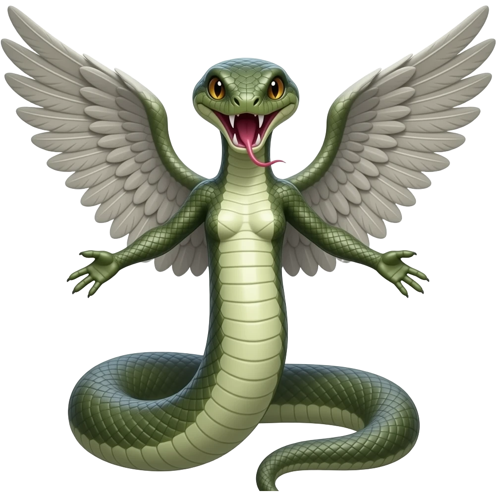 serpent with wings and arms and a head in her tail emoji