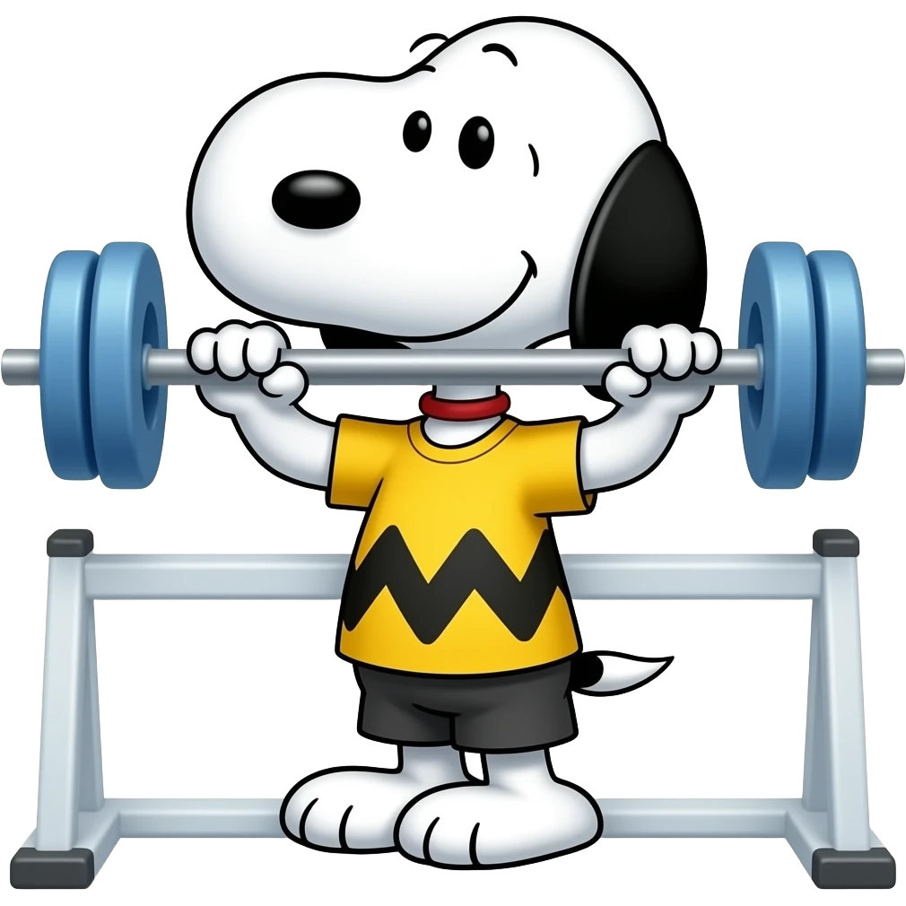 Snoopy cartoon 1991 vintage in the gym emoji