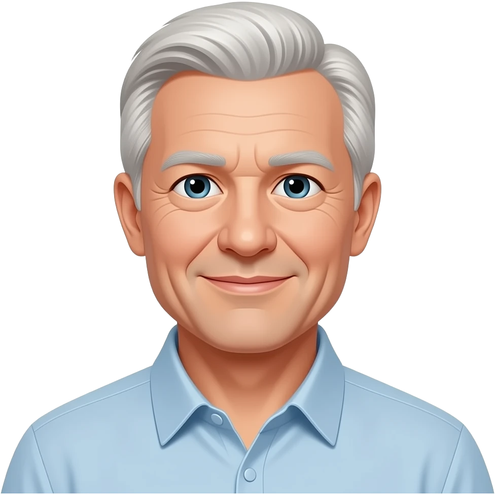 a 70years old male retired white skin light hair emoji