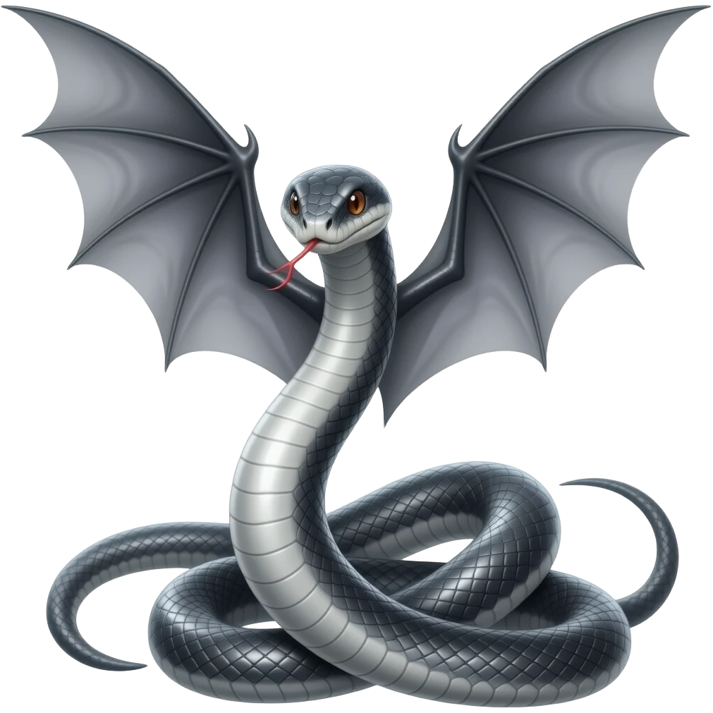 Serpiente alada con alas de murciélago emoji