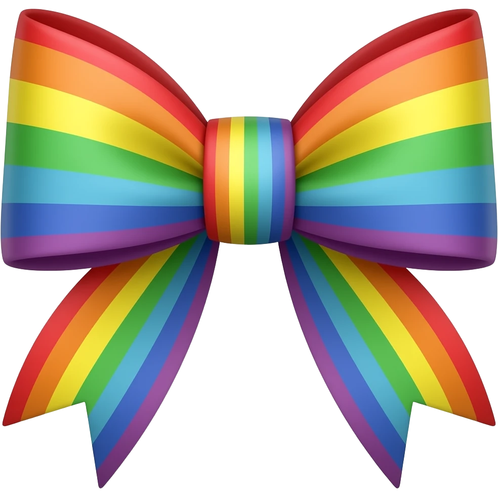 Rainbow the ribbon bow star! emoji