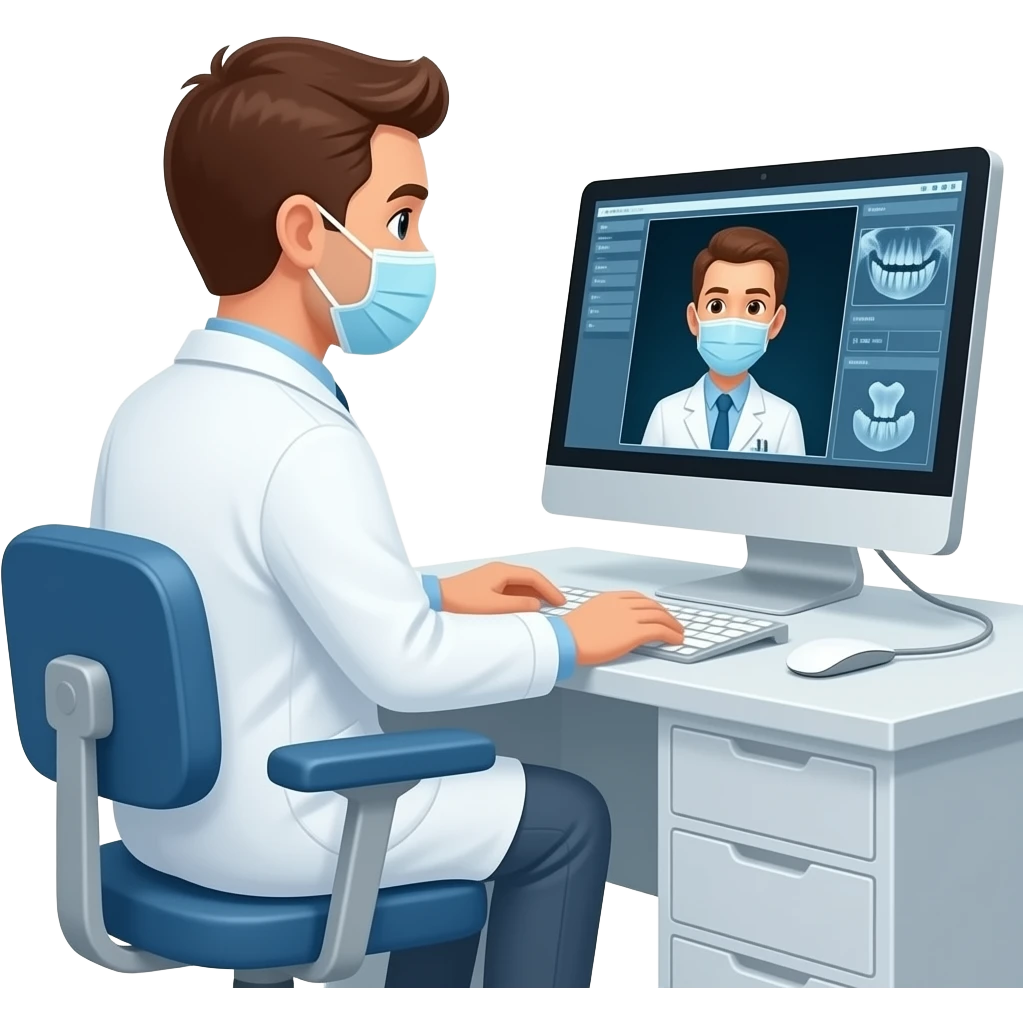 dentist with computer emoji