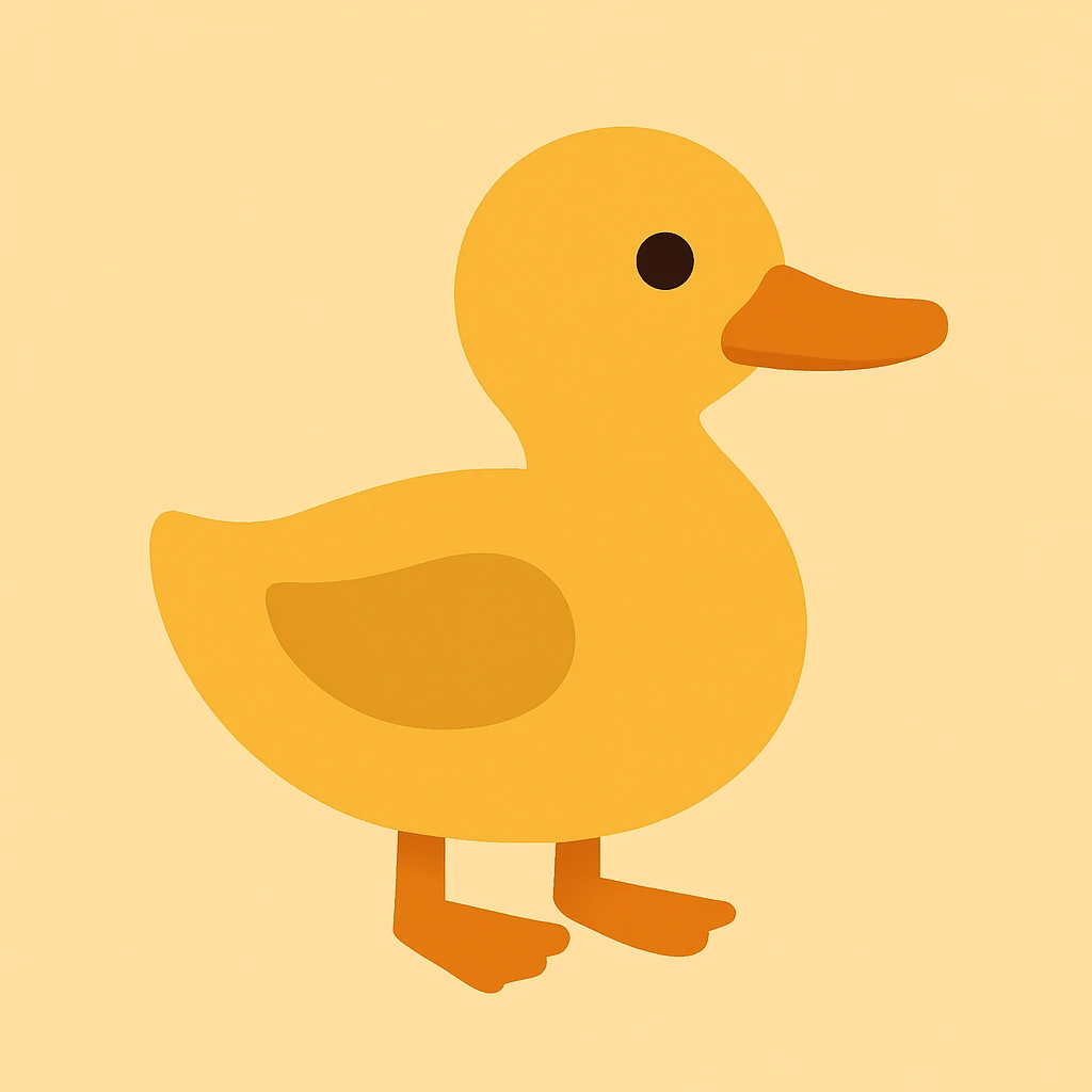Flat design style duck emoji