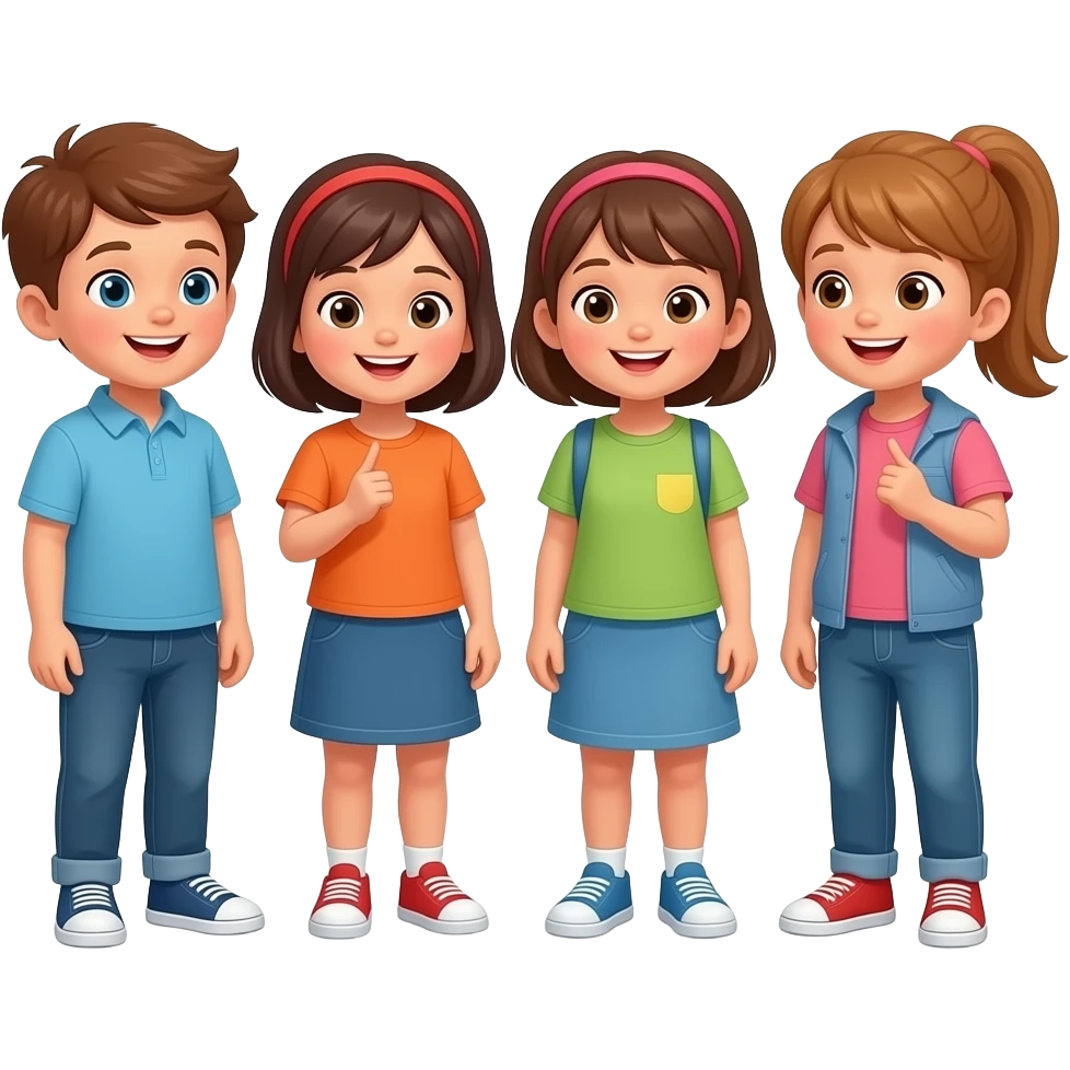 hazme unos niños diciendo que se vayan a otros emoji