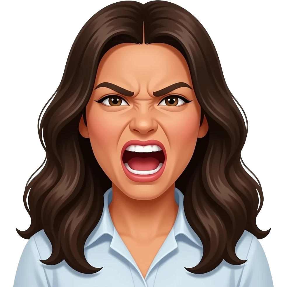 Very Angry latina cussing with long hair emoji