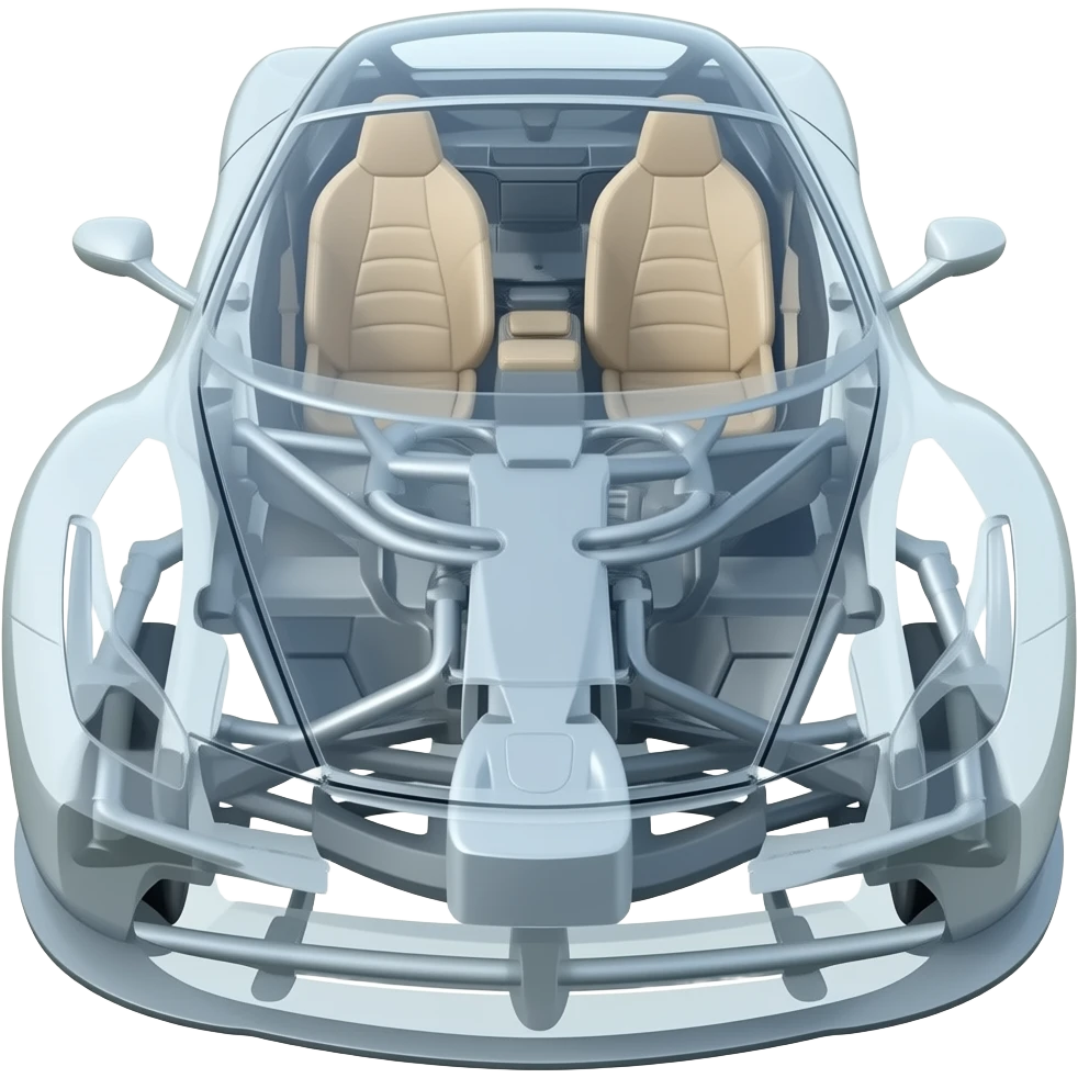 Ferrari car, only the body/structure Skelton, no interior, emoji