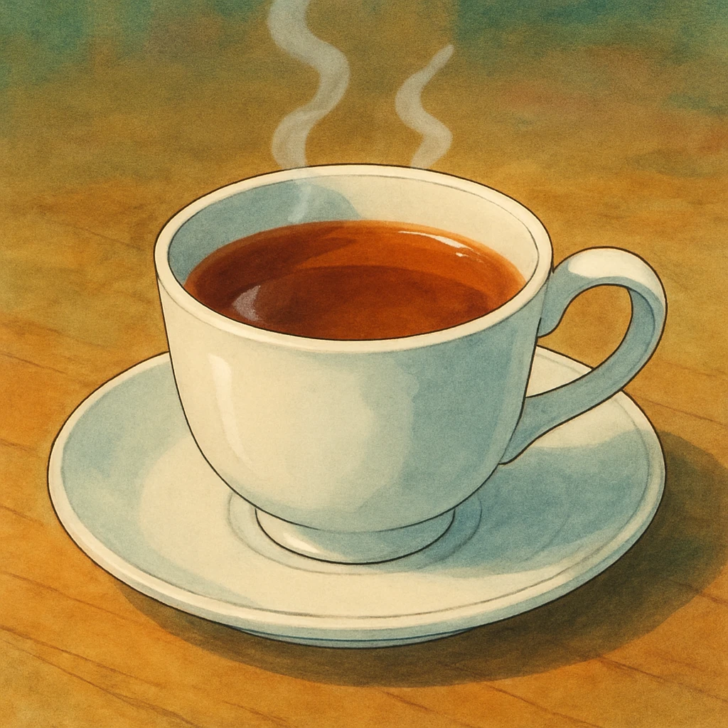 a teacup in ghibli style emoji
