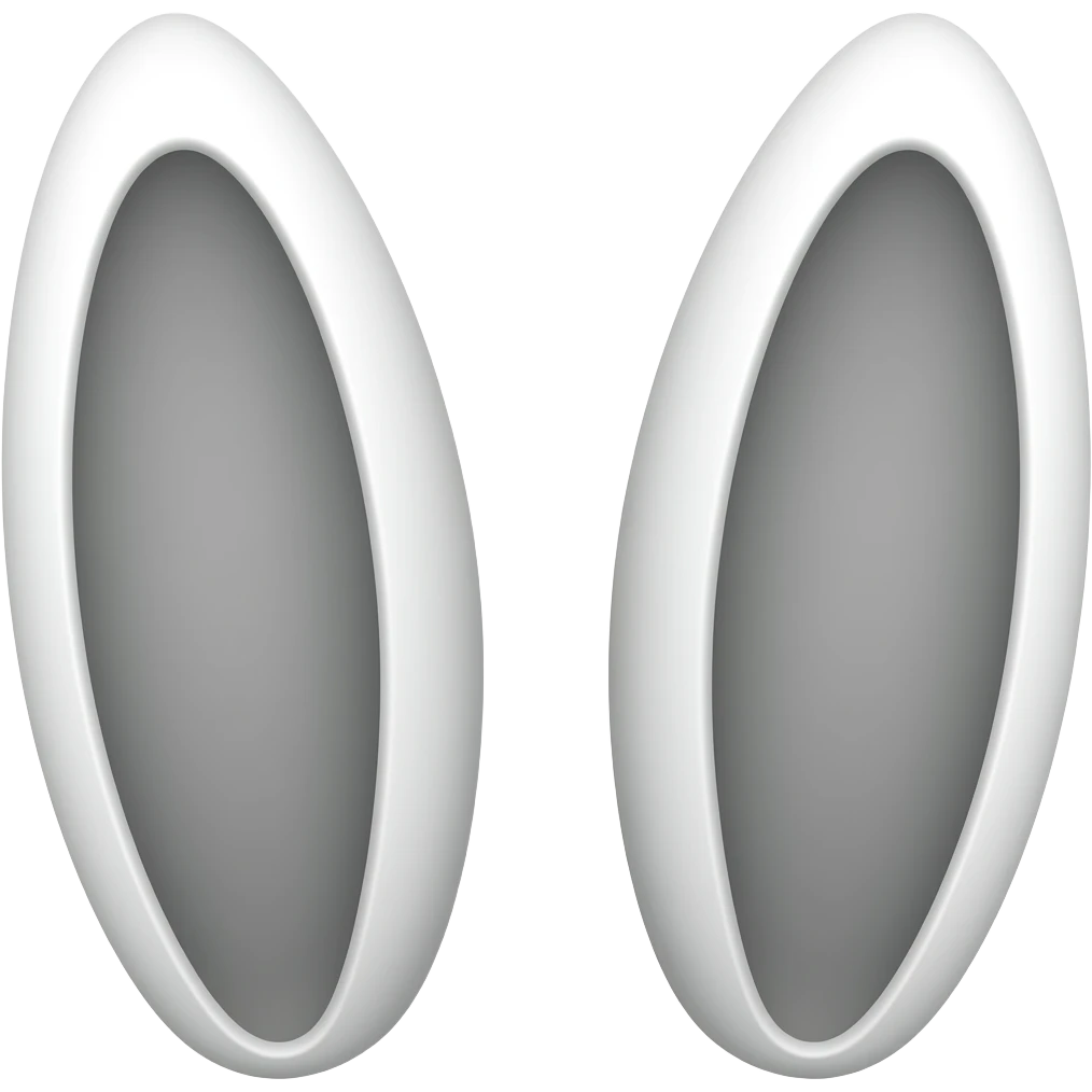 White rabbit ears with grey inner ears emoji