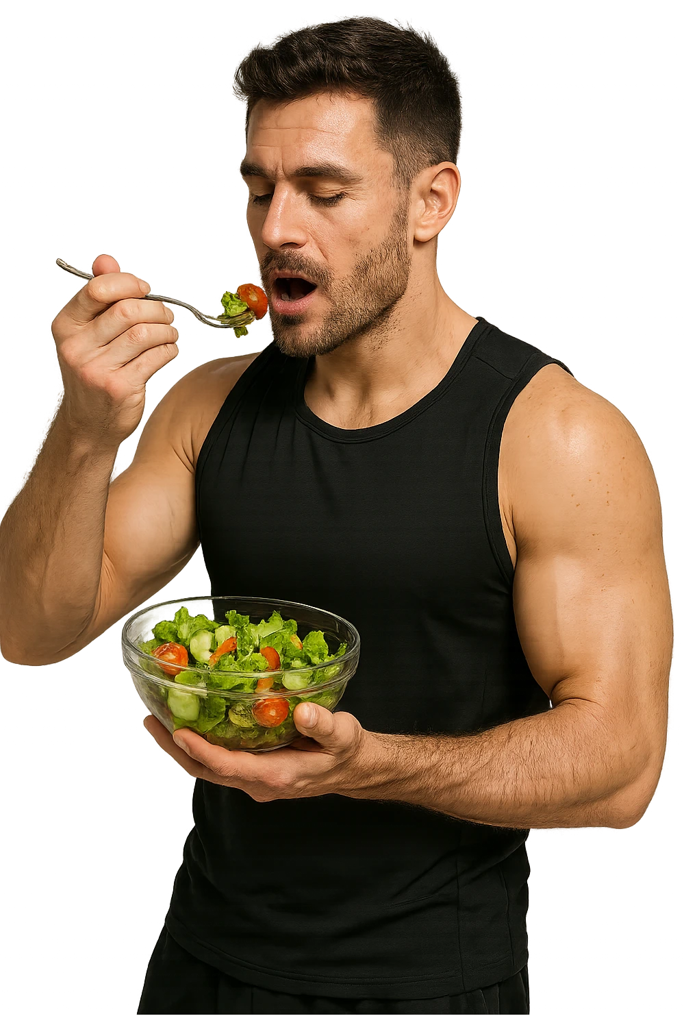UOMO FITNESS CHE MANGIA INSALATA emoji