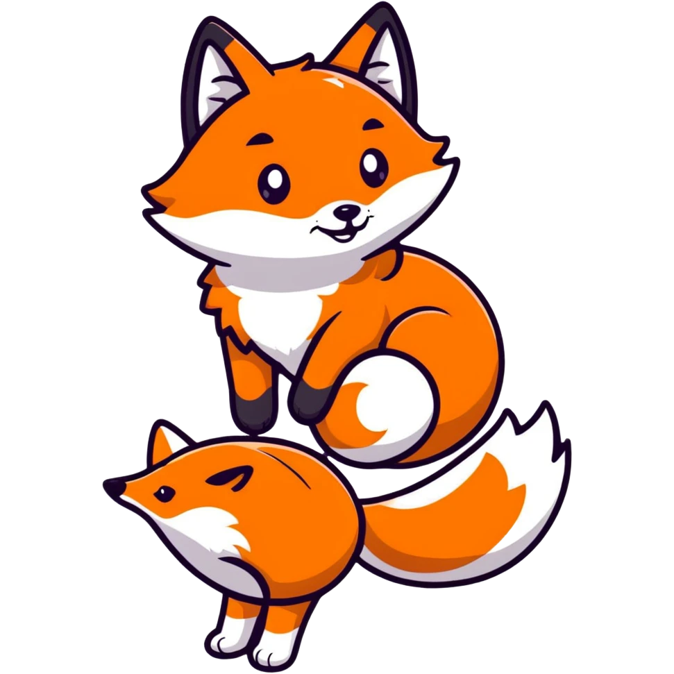 cute ginger foxie with happy emote for telegram app emoji