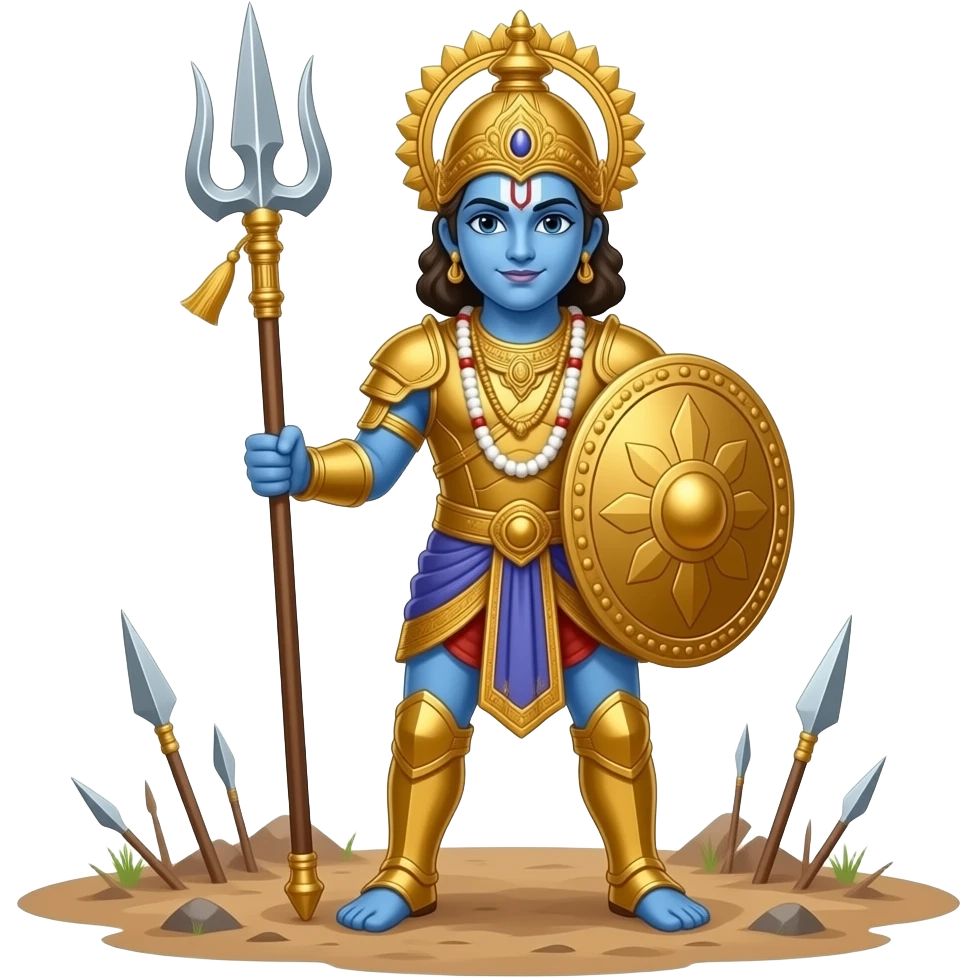 Make it Krishna as a warrior emoji