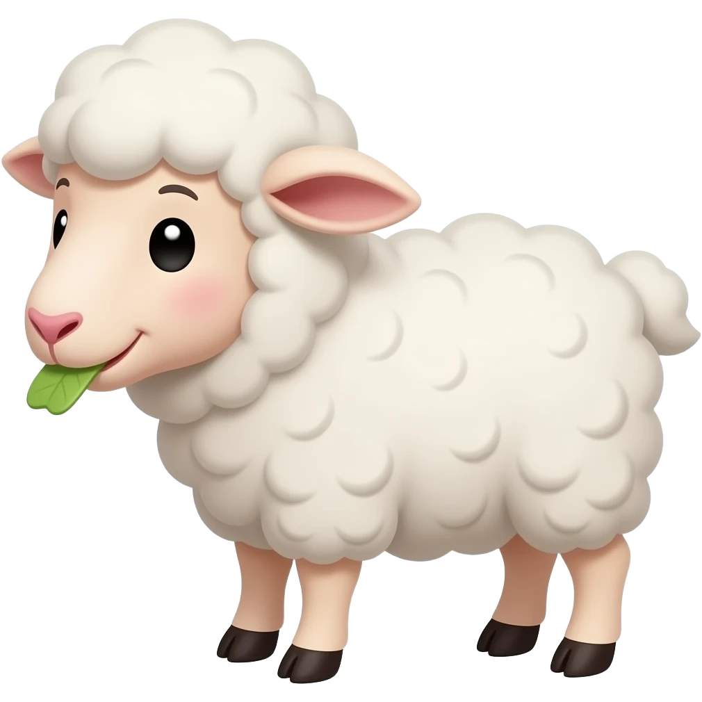 Cartoon lamb eating emoji