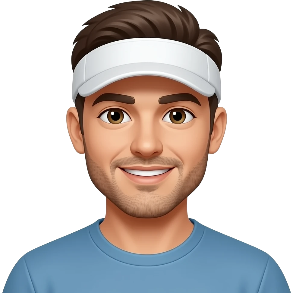 man wearing a sun visor front facing emoji