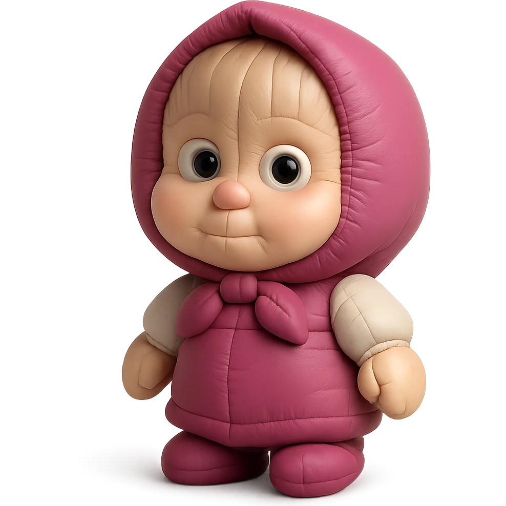 Masha from Masha and the Bear, neutral expression, no bear, no pose emoji