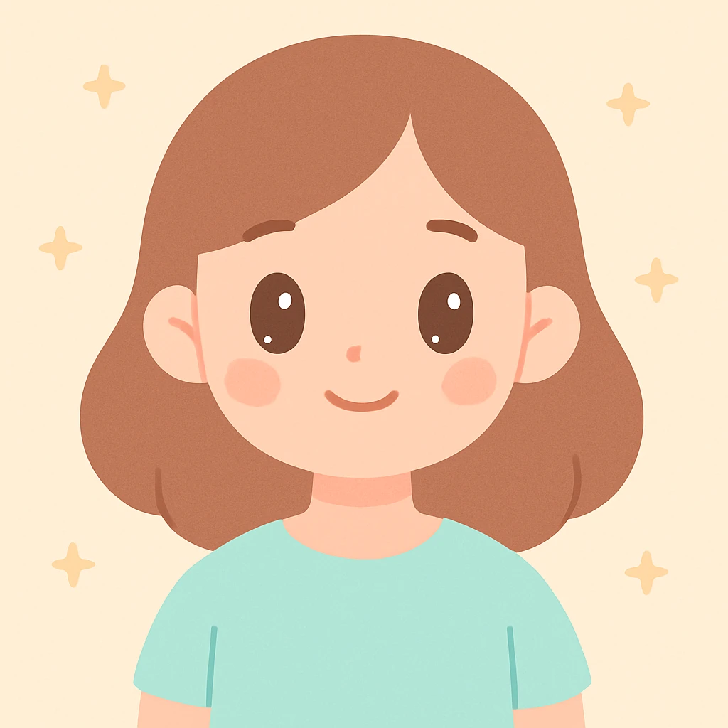 a girl with a cute peachy face, soft features, gentle smile, warm and friendly expression, simple background emoji