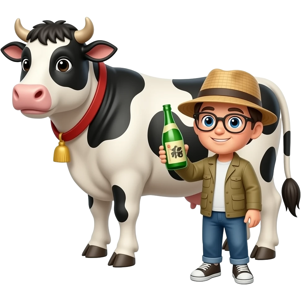 🐄+ 🧍🏼 = 🍶 emoji