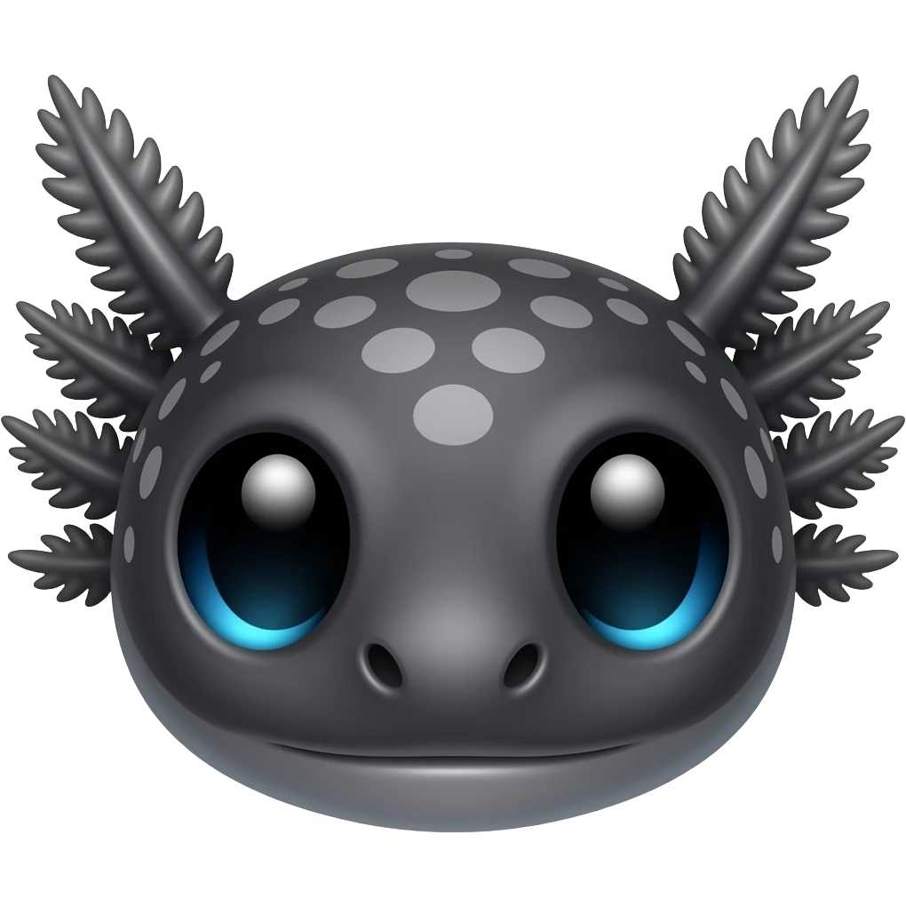 Black Axololotal head emoji