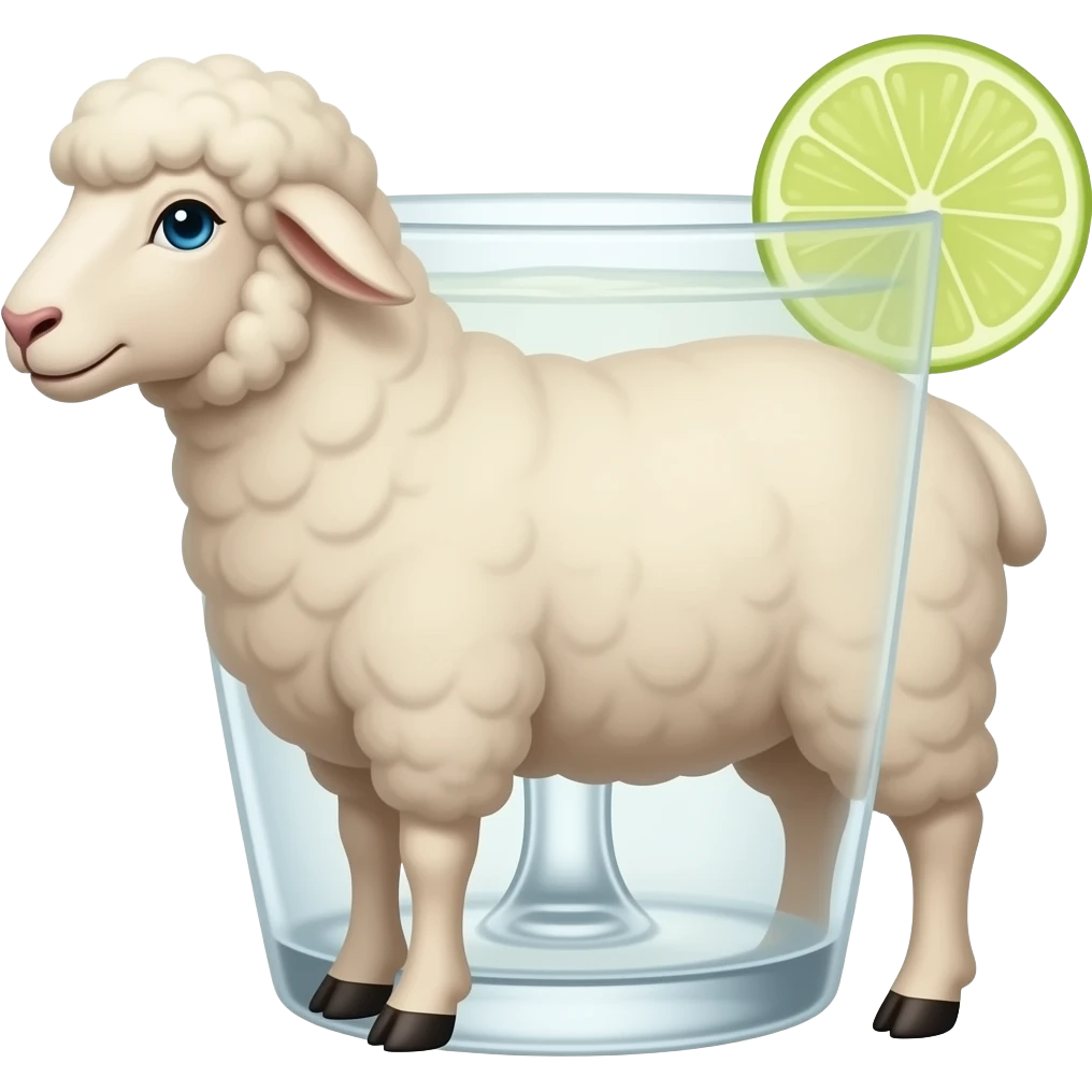 Sheep in a margarita glass emoji