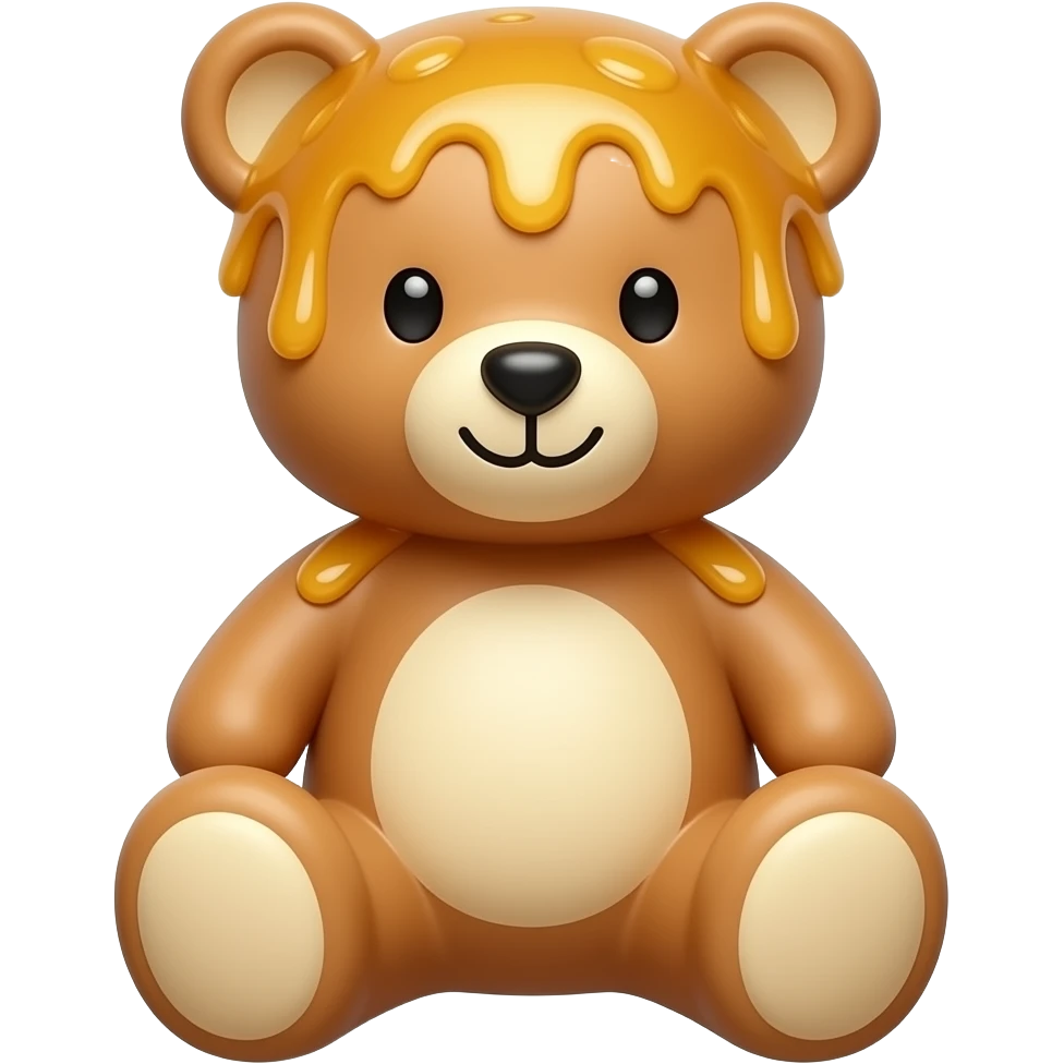 Glazed honey bun teddy bear emoji