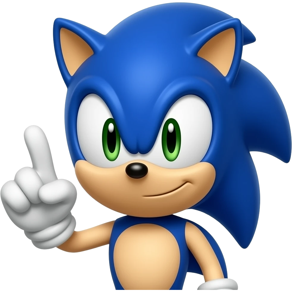 Sonic finger pose emoji