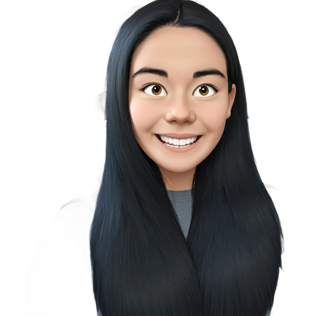 smiling girl with black hair emoji
