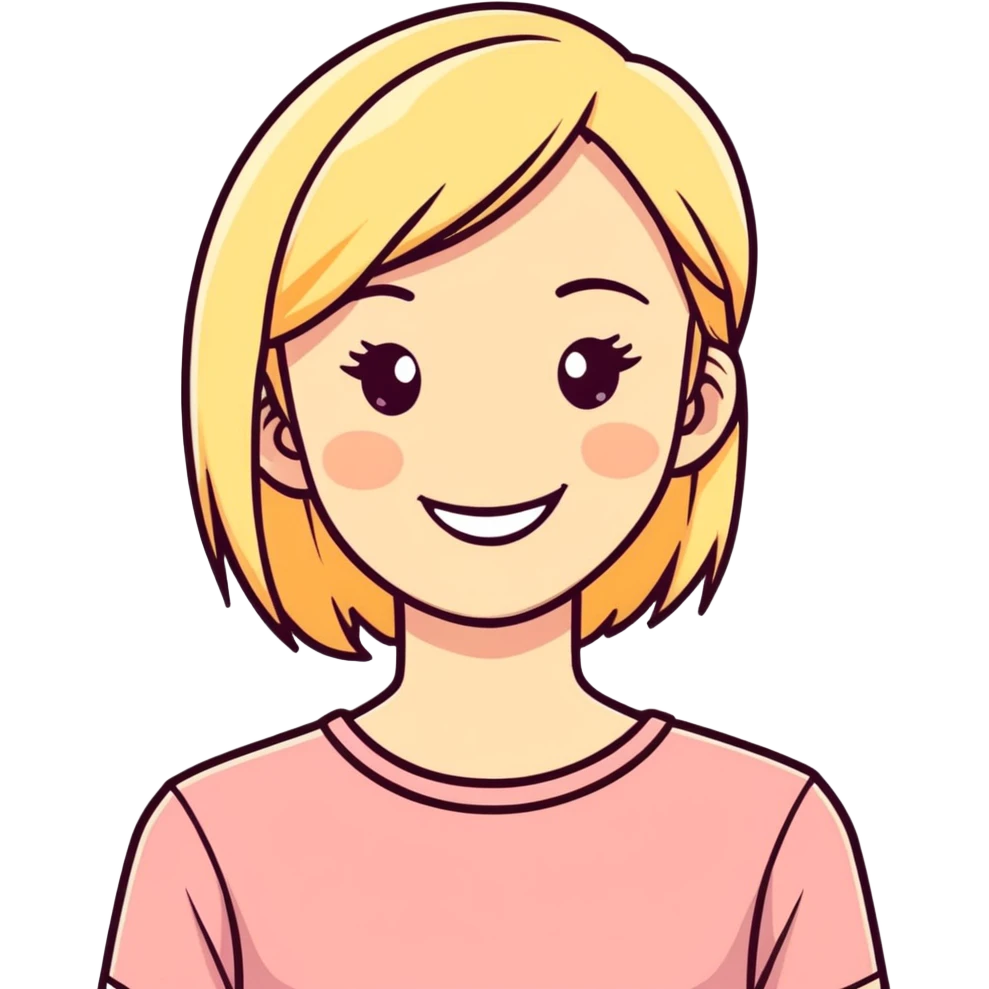 smiling blonde girl portrait emoji