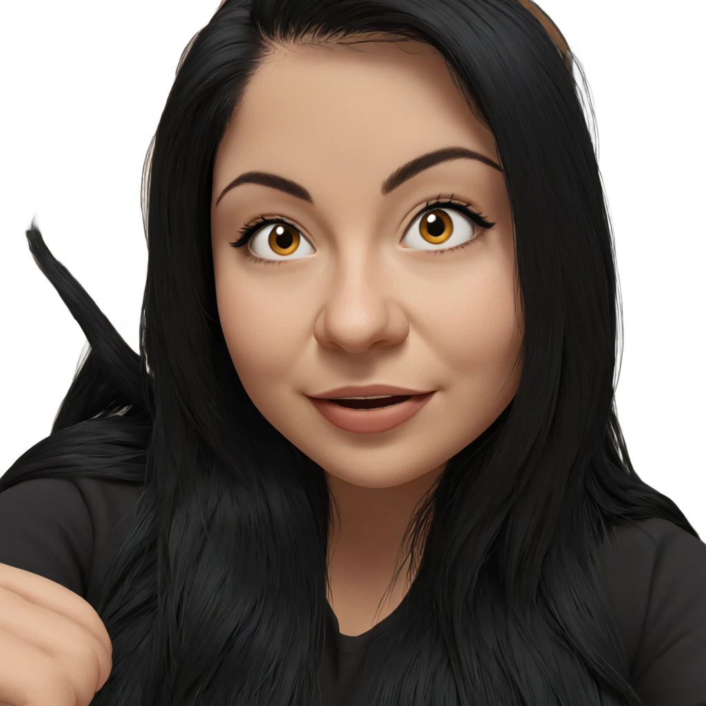 smiling girl with long black hair emoji