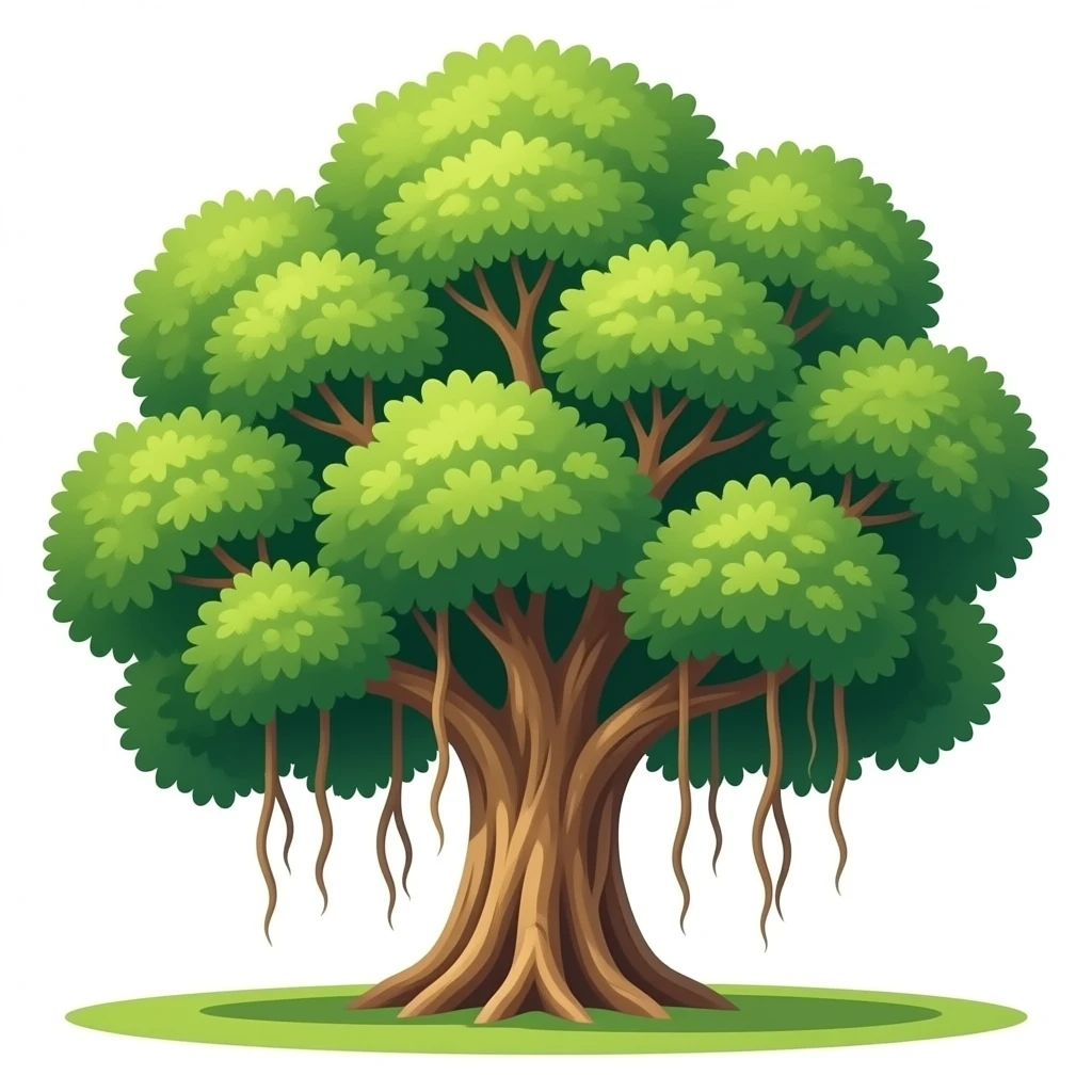 Indian banyan tree with lots of pastes es emoji