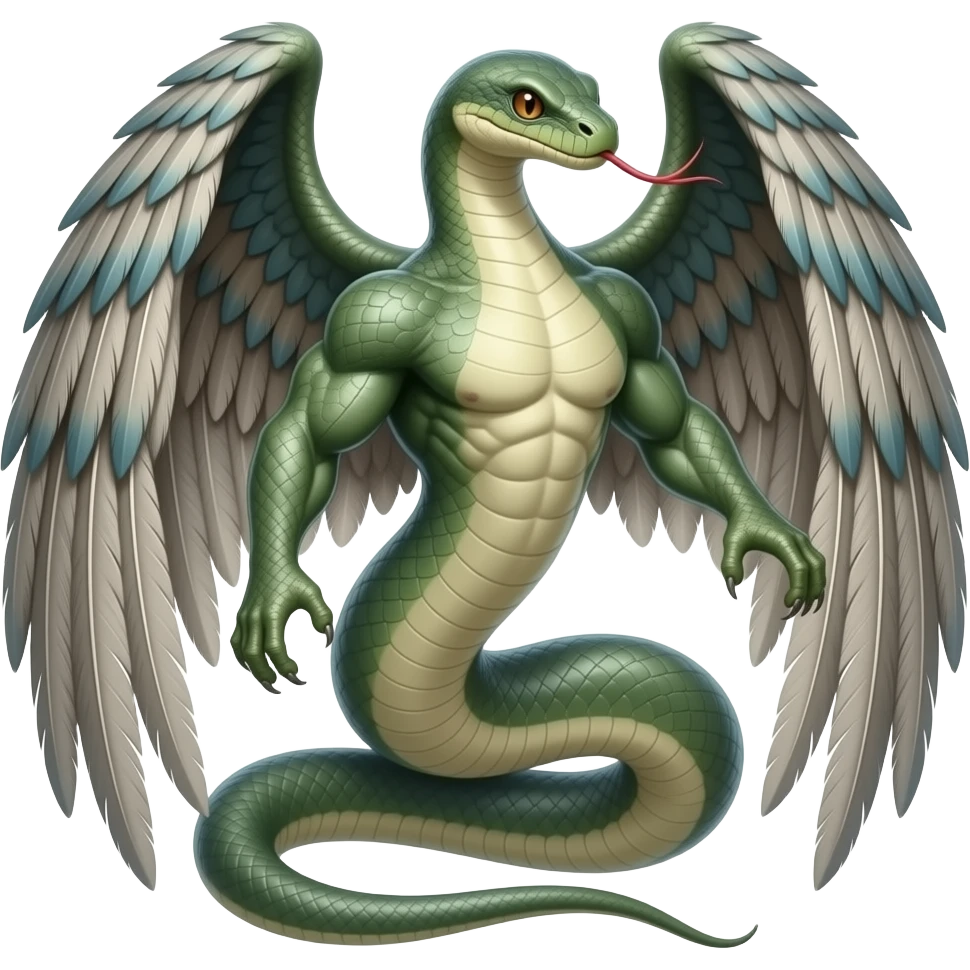 serpent with wings and arms and a head in her tail emoji