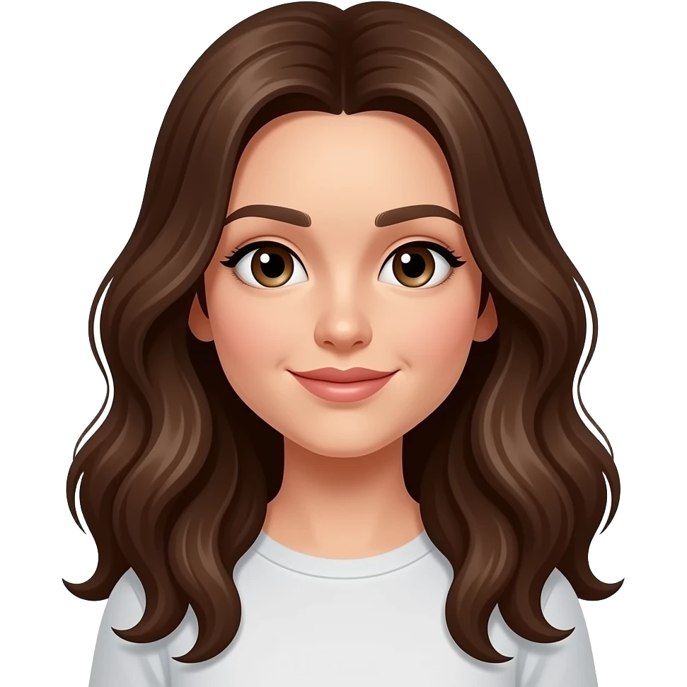 Long brown wavy hair emoji