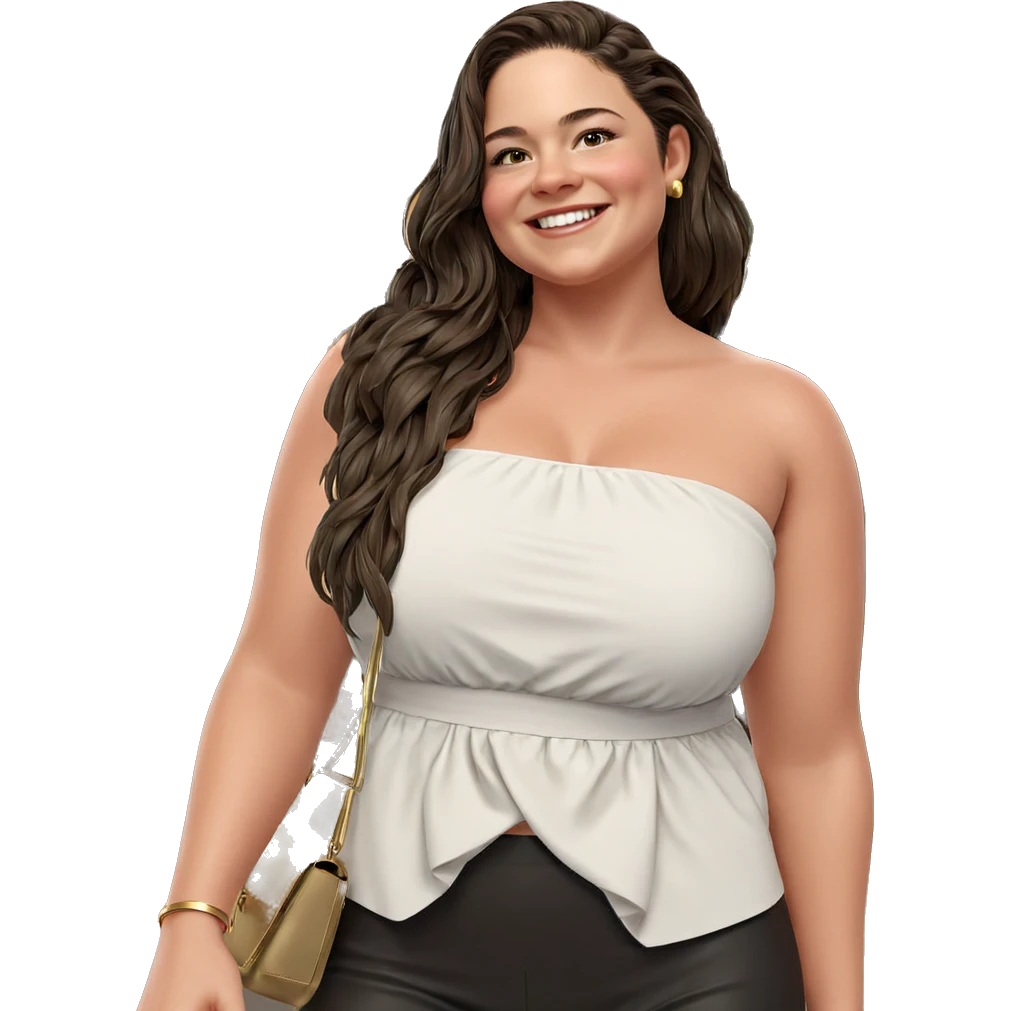 smiling girl in stylish outfit emoji