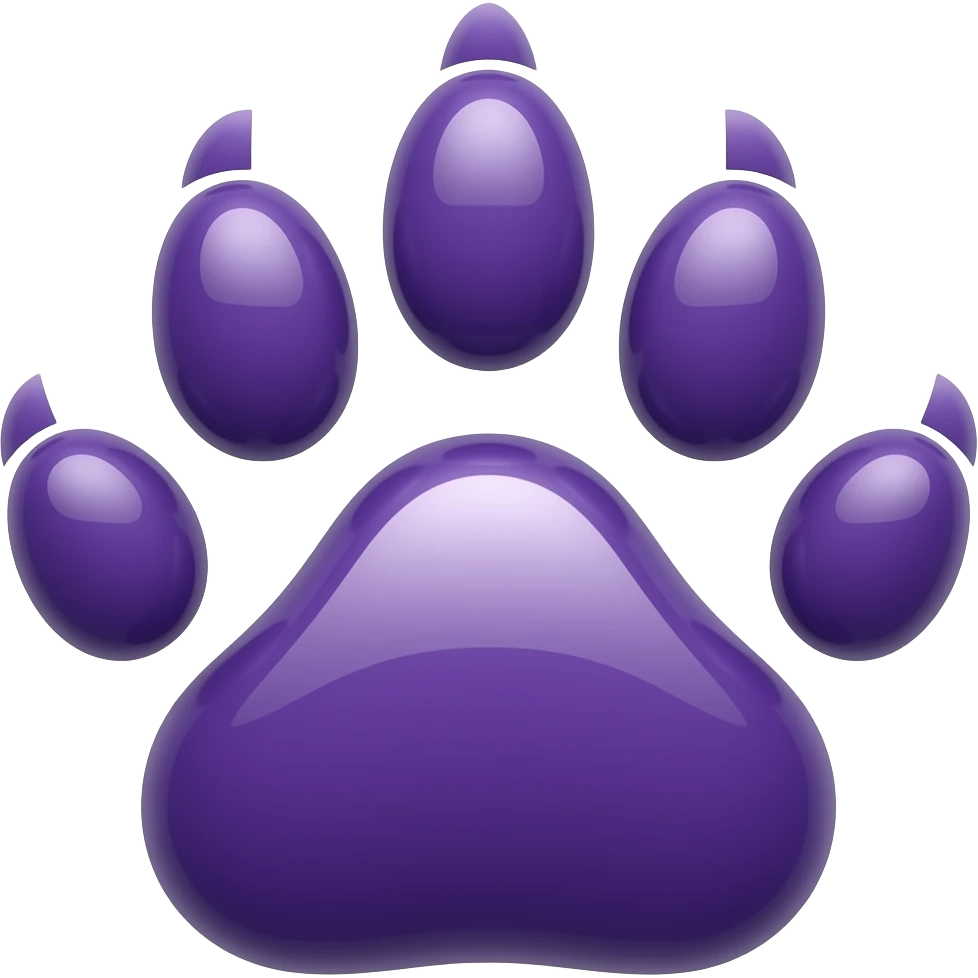 Purple wolf paw emoji