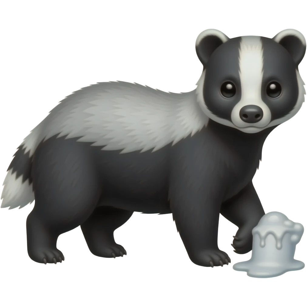 Blavk snd white Honey badger emoji