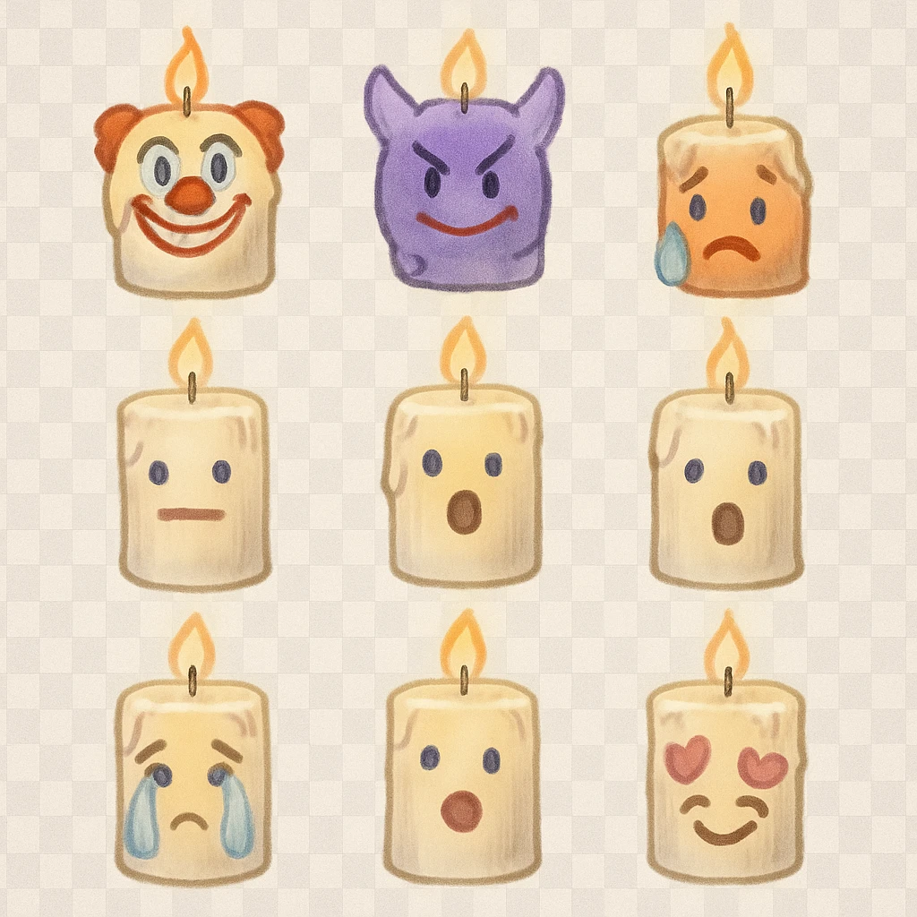 a set of tall white candles emoji