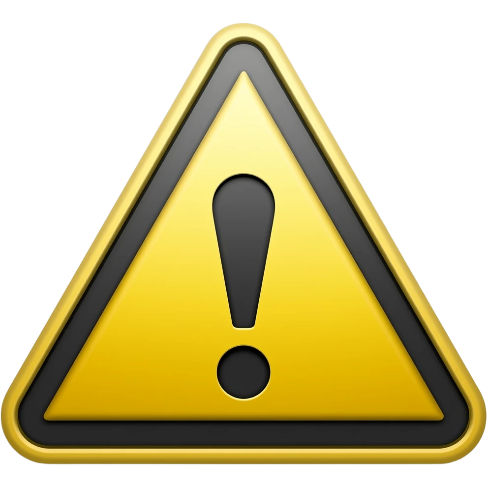 Twemoji style, twitter emoji, warning triangle icon, yellow triangle, black interior emoji