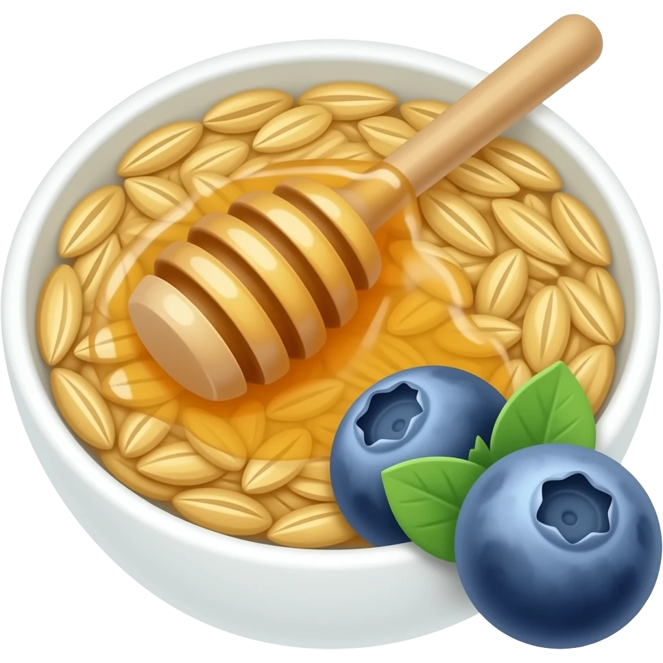 Oats with honey and blueberries emoji