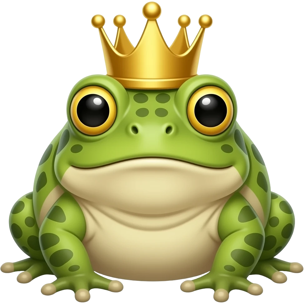 turn the attached picture into a bufo related meme with a crown on top emoji