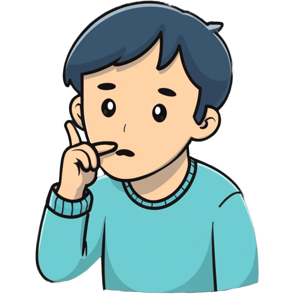 person with finger in mouth, thoughtful expression emoji