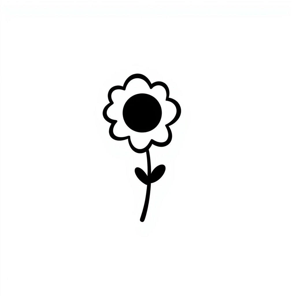 a flower emoji in black doodle style emoji