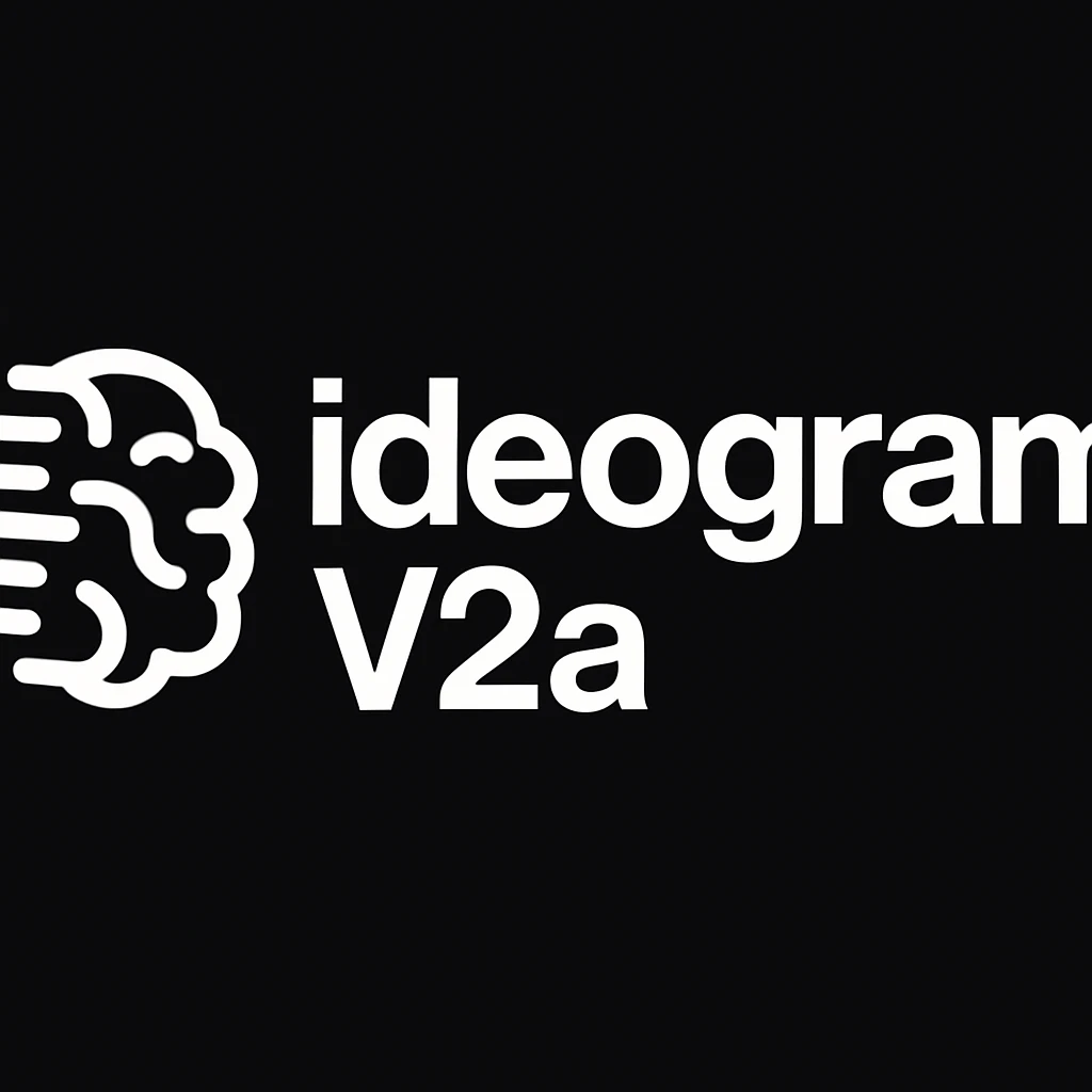 recreate this logo with text of "ideogram V2a" emoji