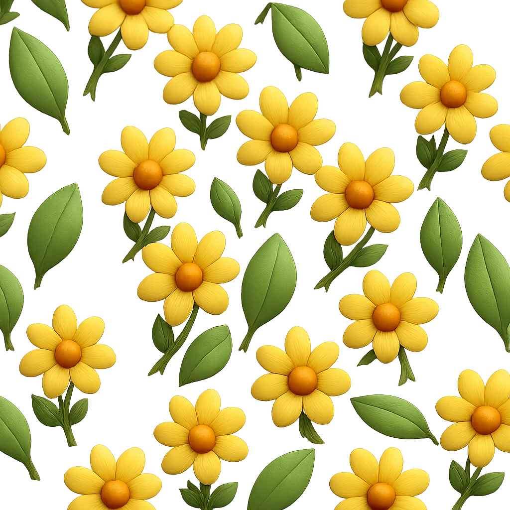 Make the dandelions more volumetric with added depth and realistic shadows, while preserving the iOS emoji style and transparent background. emoji