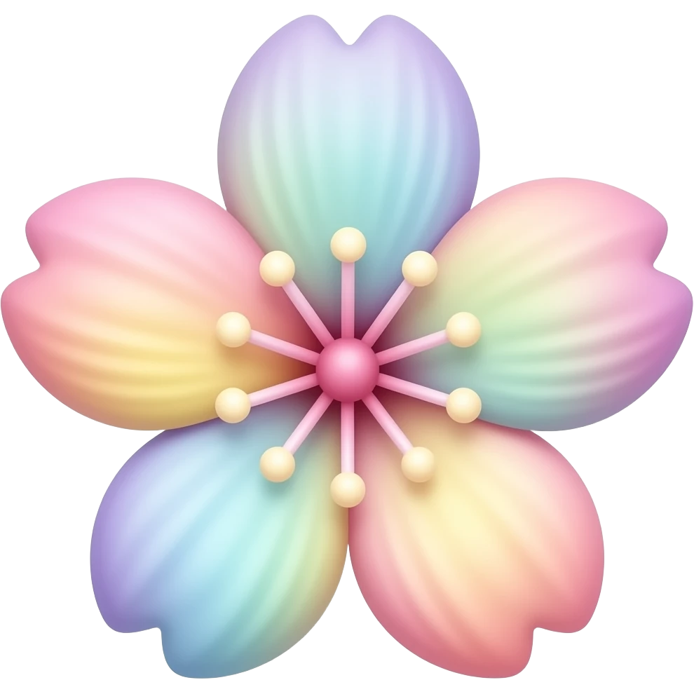 Sakura flower rainbow pastel emoji