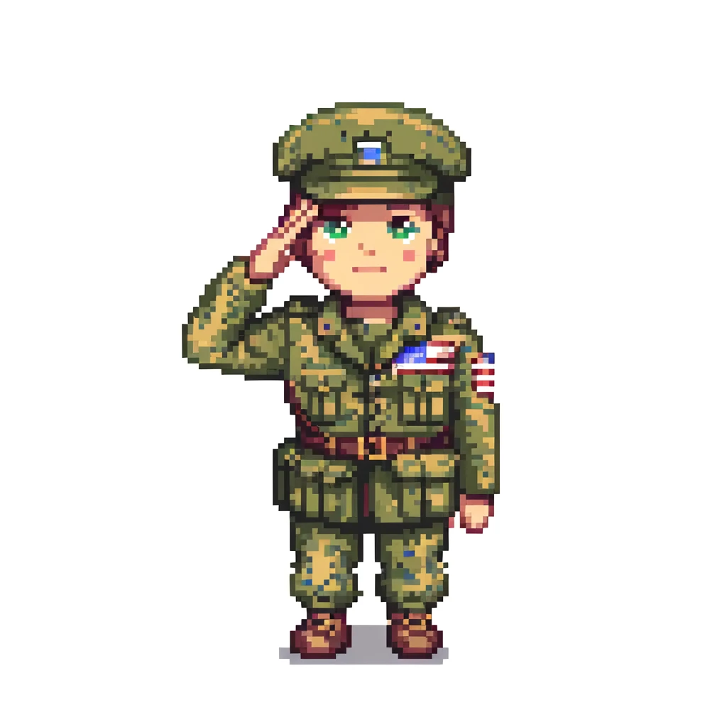 US soldier in military uniform saluting emoji
