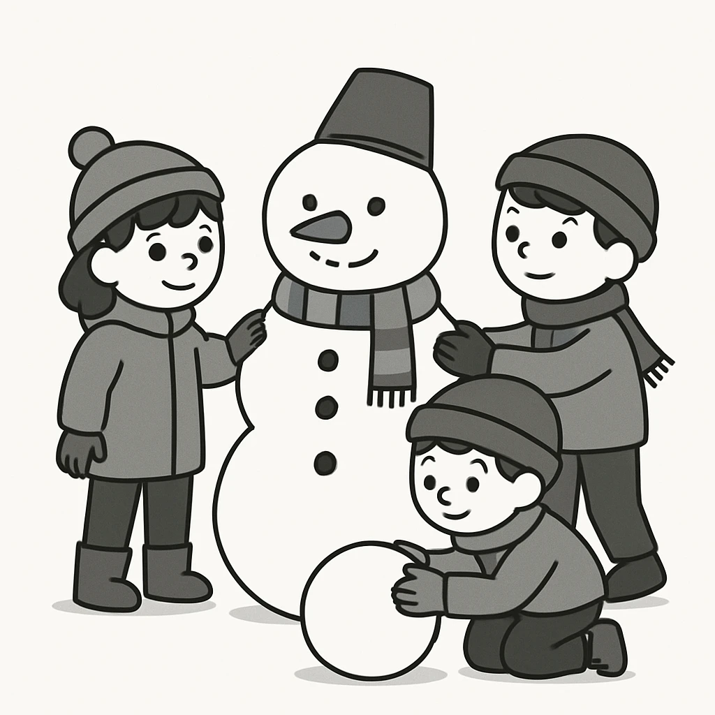 people making a snowman emoji