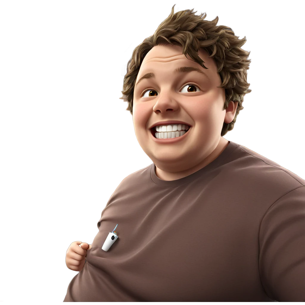 smiling boy with cup emoji