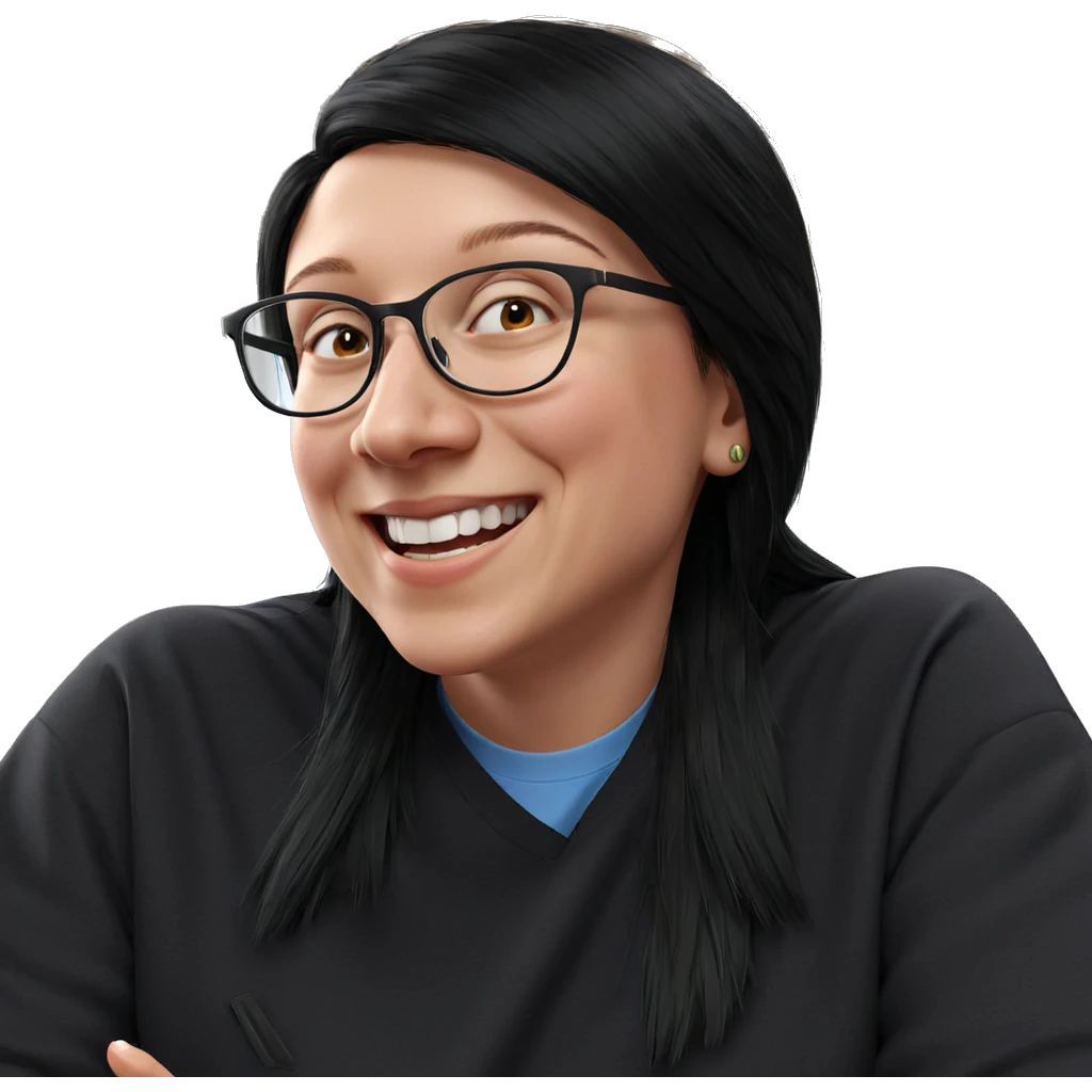 smiling girl with black hair emoji